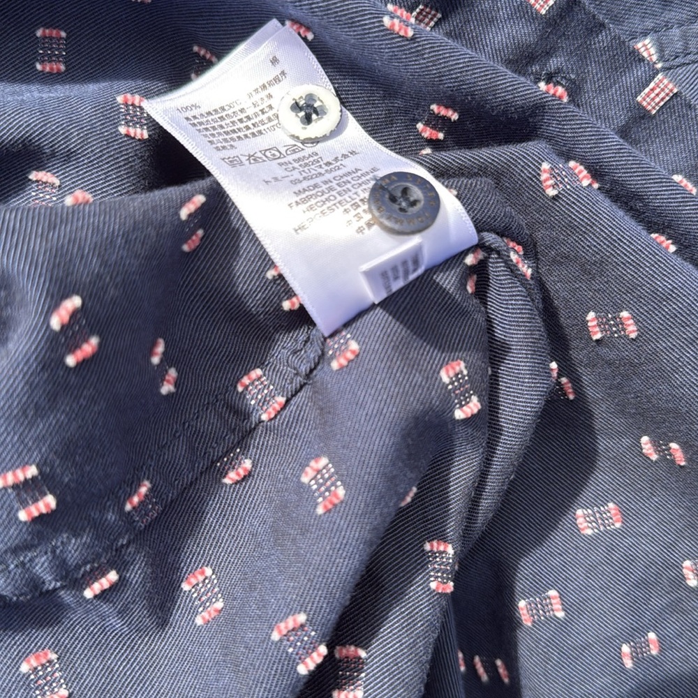 Tommy Bahama cotton Blue patriotic Button up short sleeve shirt large nwot - Picture 6 of 7